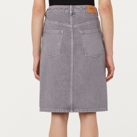 NWT Frank & Oak // The Denim Midi Skirt in Light Grey - Picture 5 of 6